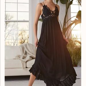 Burgundy Free People Adella Maxi Slip